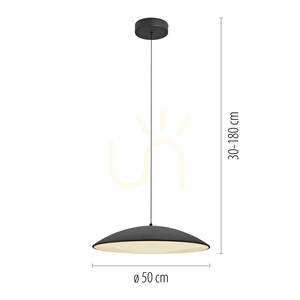 LENTE14607-18 Black 1xLED Pendant Light small 7