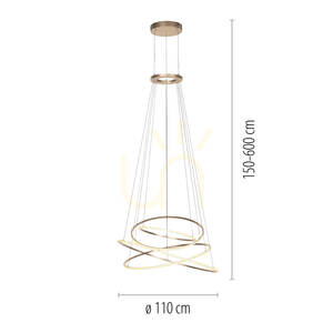PURE E-FLYING RINGS 2566-97 Brown 1xLED Pendant Light small 2