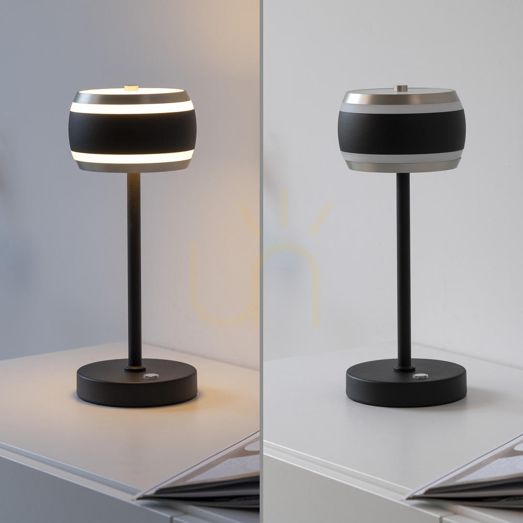 Check PURE FALLING RINGS 4503-18 Table Lamp, Black, 1xLED PURE FALLING RINGS 4503-18 Table Lamp, Black, 1xLED