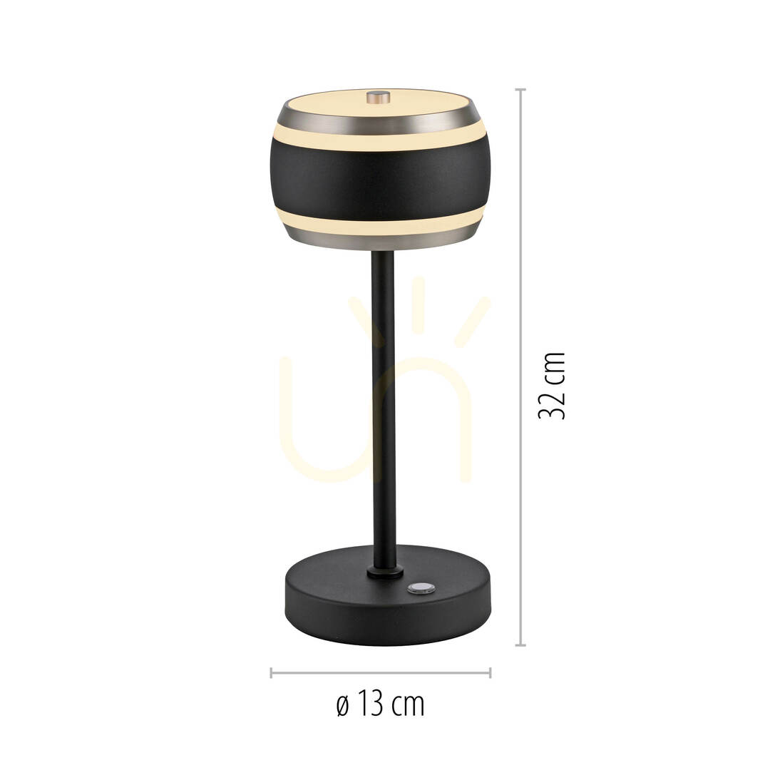 Show PURE FALLING RINGS 4503-18 Table Lamp, Black, 1xLED PURE FALLING RINGS 4503-18 Table Lamp, Black, 1xLED