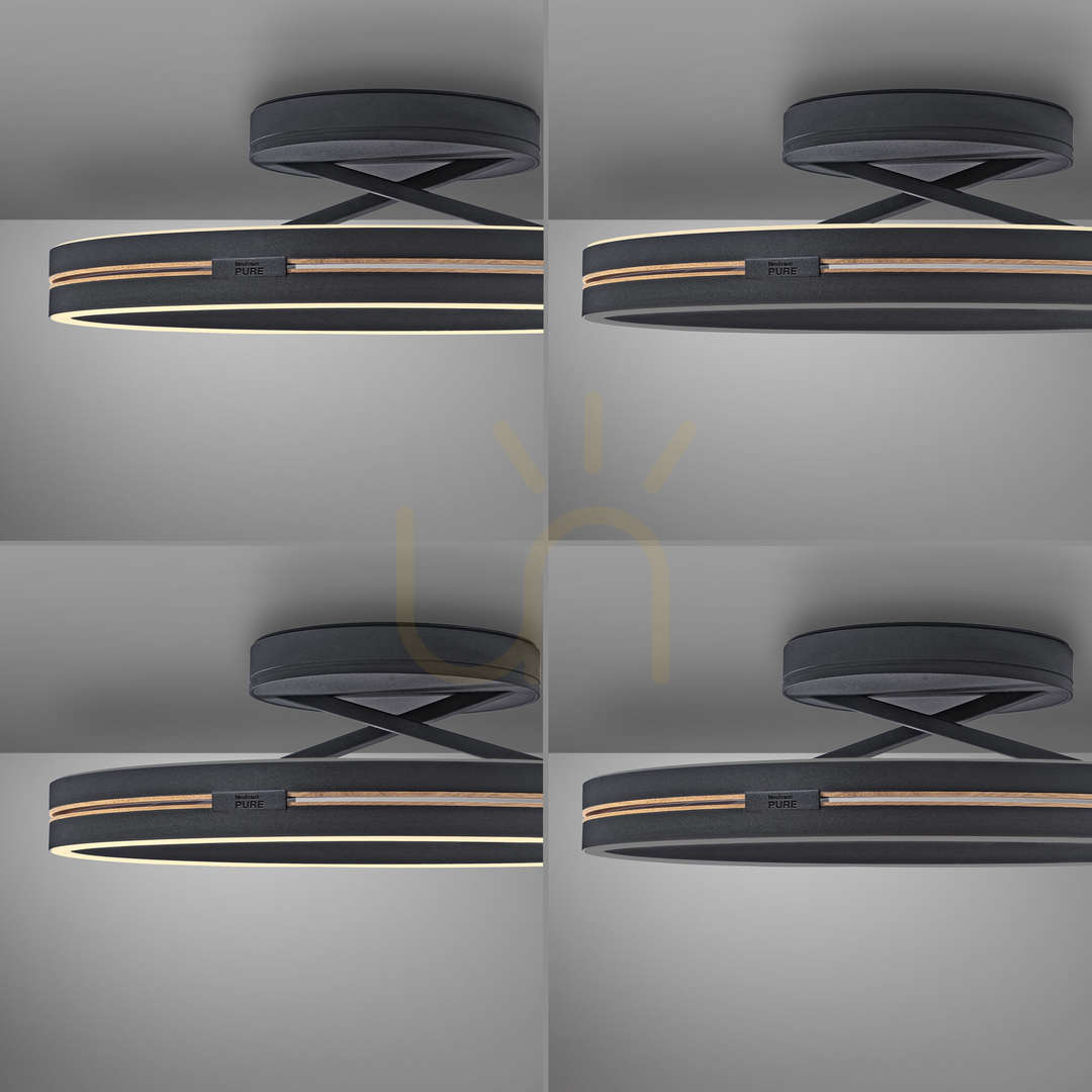 View PURE LOOP 6552-18 Black Ceiling Light, 2xLED PURE LOOP 6552-18 Black Ceiling Light, 2xLED