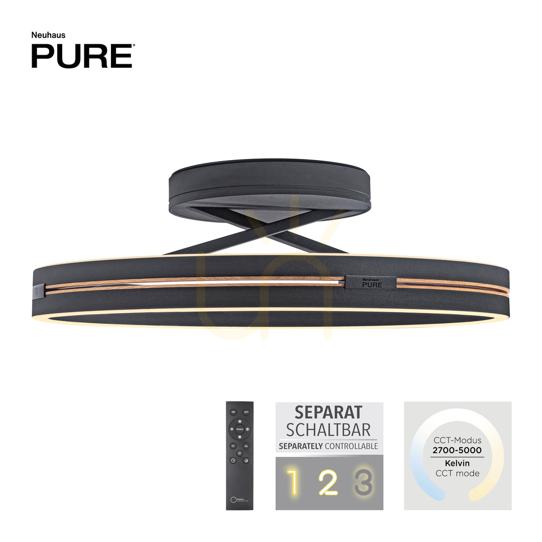 View PURE LOOP 6552-18 Black Ceiling Light, 2xLED PURE LOOP 6552-18 Black Ceiling Light, 2xLED
