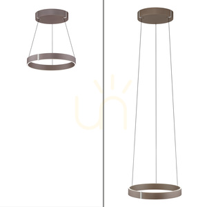 PURE E-CLIPSE 2560-34 LED Pendant Light, Electric Height Adjustment via Remote Control, Brown small 2
