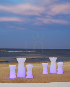 CORFU 3162 White Garden Chair, 1xLED small 2