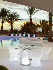 ITACA 3200 White Garden Table, 1xLED small 1