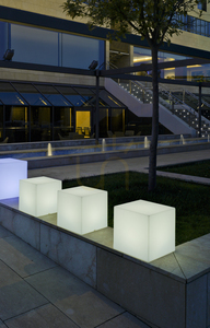 CUBY 3186 White Garden Table, 1xLED small 3