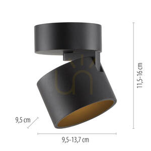 PURE CUP 6226-18 Ceiling Light, Black, 1xLED small 6