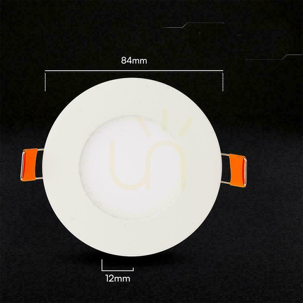 Show V-TAC PRO SLIM 3W LED CREE CHIP Recessed Downlight, Round, 84x12mm, VT-307CCT, 250 lm, 6-Year Warranty V-TAC PRO SLIM 3W LED CREE CHIP Recessed Downlight, Round, 84x12mm, VT-307CCT, 250 lm, 6-Year Warranty