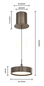 VALENSOLE Single Pendant Light, Brown 6062-121 Aviano small 7
