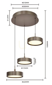 VALENSOLE Round Triple Pendant Light, Brown 5062-321 Aviano small 7