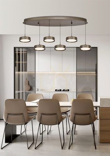 Check VALENSOLE Oval 6-Light Pendant Light, Brown 7062-621 Aviano