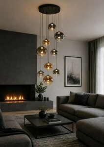 PESARO Round 9-Light Pendant Lamp, Black, 5082-902 Aviano small 0