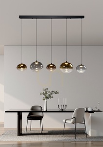 PESARO Straight 5-Light Pendant Lamp, Black, 7082-502, Aviano small 1