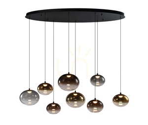 PESARO Black Oval Figure-8 Pendant Light 7082-802 Aviano small 1