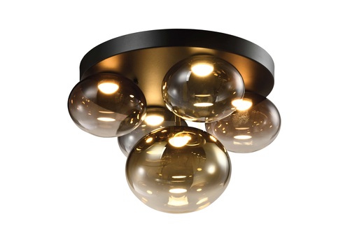 Check Ceiling Light - Round 5-Bulb Ceiling Light PESARO Black 9082-502 Aviano