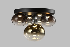 Ceiling Light - Round 5-Bulb Ceiling Light PESARO Black 9082-502 Aviano small 5