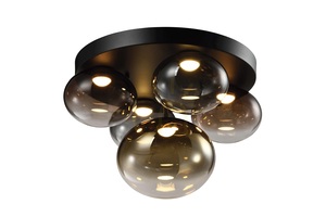 Ceiling Light - Round 5-Bulb Ceiling Light PESARO Black 9082-502 Aviano small 0
