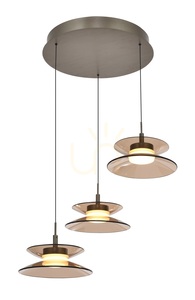CREMA Round 3-Light Pendant Lamp, Brown / Coffee Shade 5058-321 Aviano small 4