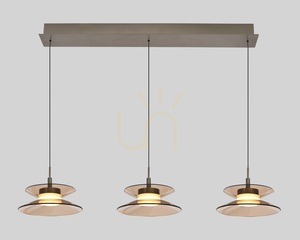 CREMA Straight 3-Light Pendant Lamp, Brown / Coffee Shade 7058-321 Aviano small 1