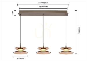 CREMA Straight 3-Light Pendant Lamp, Brown / Coffee Shade 7058-321 Aviano small 4