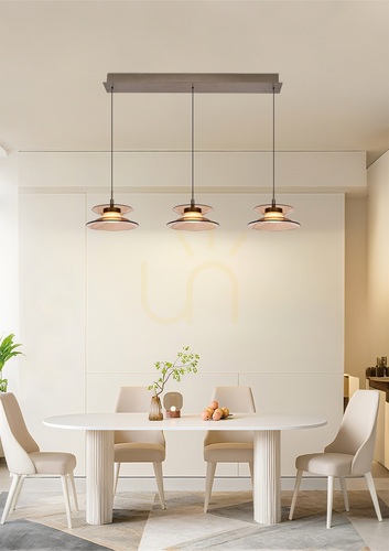 Check CREMA Straight 3-Light Pendant Lamp, Brown / Coffee Shade 7058-321 Aviano