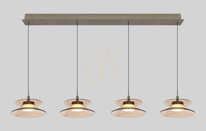 CREMA Straight 4-Light Pendant Lamp, Brown / Coffee Shade 7058-421 Aviano small 1