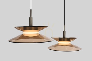 CREMA Straight 4-Light Pendant Lamp, Brown / Coffee Shade 7058-421 Aviano small 6