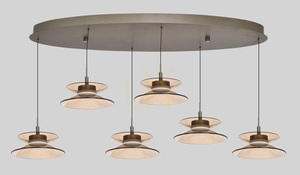 CREMA Oval 6-Light Pendant Lamp, Brown / Coffee Shade 7058-621 Aviano small 3