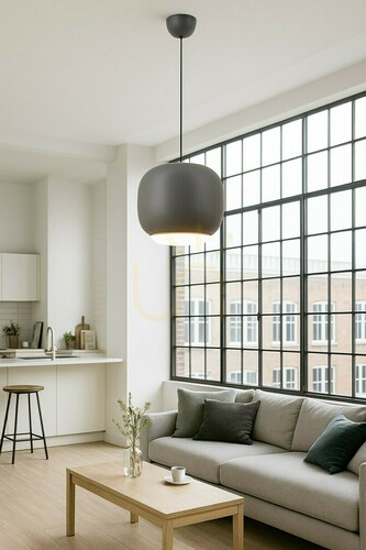 Check POSITANO Single Pendant Light, Gray 6026-117 Aviano