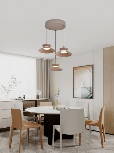 Check GUBBIO Round Trio Pendant Light, Cashmere, 5060-313 Aviano