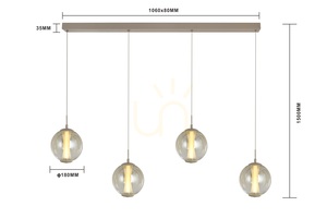 ORLEANS Straight 4-Light Pendant Lamp, Cashmere, 7041-413 Aviano small 7