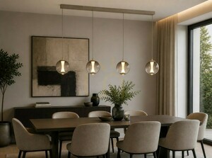 ORLEANS Straight 4-Light Pendant Lamp, Cashmere, 7041-413 Aviano small 0