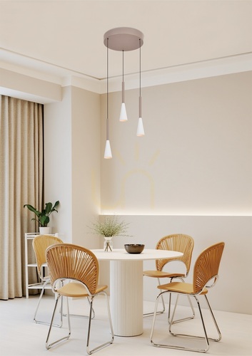 Check TROMPTO Round Trio Pendant Light, Cashmere, 5050-324 Aviano