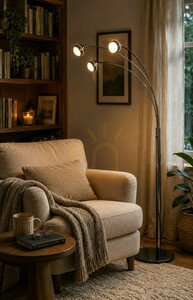 BIARRITZ "Trio" Floor Lamp, Black Chrome, 3047-305, Aviano small 7