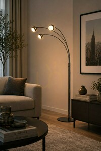 BIARRITZ "Trio" Floor Lamp, Black Chrome, 3047-305, Aviano small 8