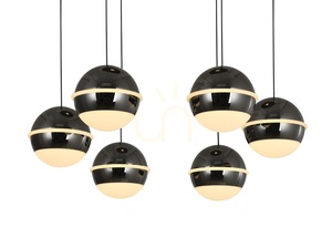BIARRITZ Round 7-Light Pendant Lamp, Black Chrome, 5047-805, Aviano small 2