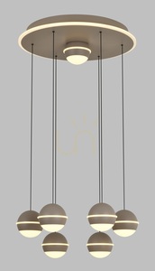 BIARRITZ Round 7-Light Pendant Lamp, Cashmere, 5047-813 Aviano small 1