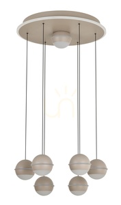 BIARRITZ Round 7-Light Pendant Lamp, Cashmere, 5047-813 Aviano small 5