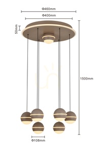 BIARRITZ Round 7-Light Pendant Lamp, Cashmere, 5047-813 Aviano small 6