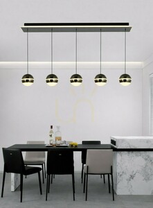 BIARRITZ 5-Light Straight Pendant Lamp, Black Chrome 7047-605 Aviano small 3