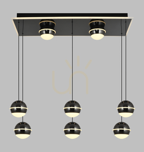 BIARRITZ Rectangular "8" Pendant Light, Black Chrome, 7047-905, Aviano small 1