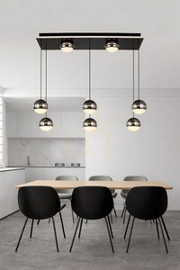 BIARRITZ Rectangular "8" Pendant Light, Black Chrome, 7047-905, Aviano small 3
