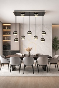 BIARRITZ Rectangular "8" Pendant Light, Black Chrome, 7047-905, Aviano small 0