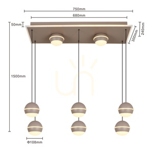 BIARRITZ Rectangular "8" Pendant Lamp, Cashmere, 7047-913 Aviano small 3