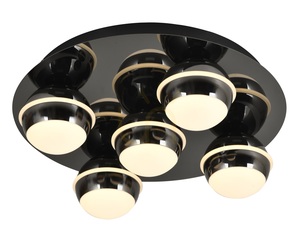 BIARRITZ Round 5-Light Ceiling Light, Black Chrome, 9047-505, Aviano small 1