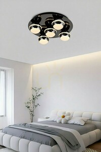 BIARRITZ Round 5-Light Ceiling Light, Black Chrome, 9047-505, Aviano small 2