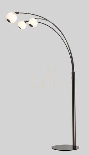 Check LUBERON "Trio" Floor Lamp, Black Chrome, 3051-305, Aviano