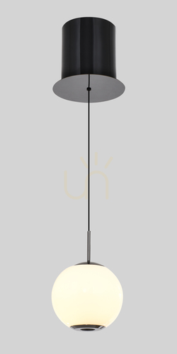 Check LUBERON Single LED Pendant Light, Black Chrome, 6051-105, Aviano