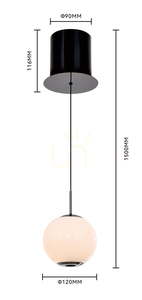 LUBERON Single LED Pendant Light, Black Chrome, 6051-105, Aviano small 4