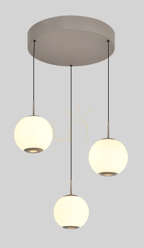 Check LUBERON Round LED Three-Light Pendant Lamp, Cashmere, 5051-313 Aviano